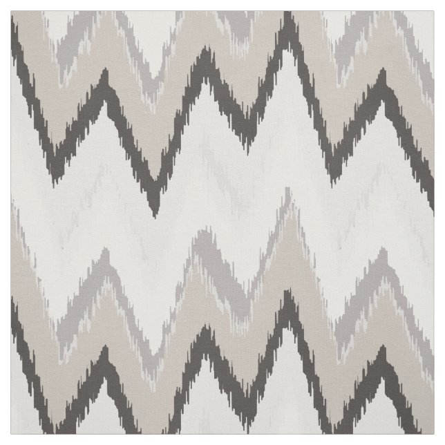 Chic neutral beige ikat tribal chevron pattern fabric (Swatch)