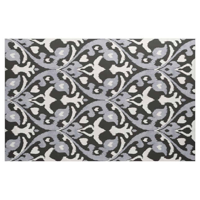Chic neutral black grey white ikat tribal patterns fabric (Fat Quarter)