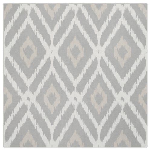 Chic neutral brown beige ikat diamond pattern fabric