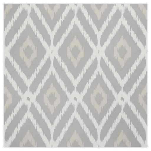 Chic neutral brown beige ikat diamond pattern fabric