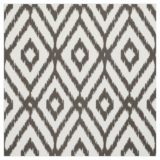 Chic neutral brown beige ikat diamond pattern fabric