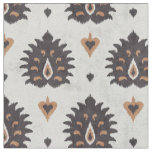 Chic neutral brown brey damask ikat pattern fabric