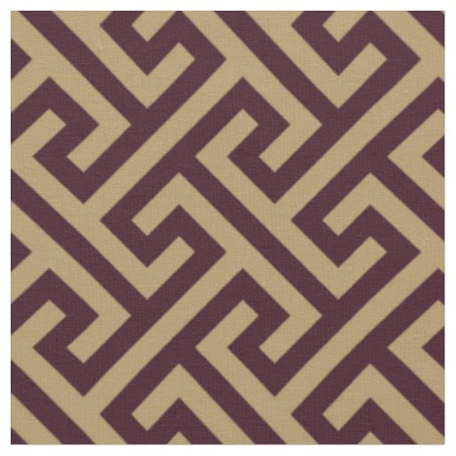 Chic neutral brown greek key geometric pattern fabric