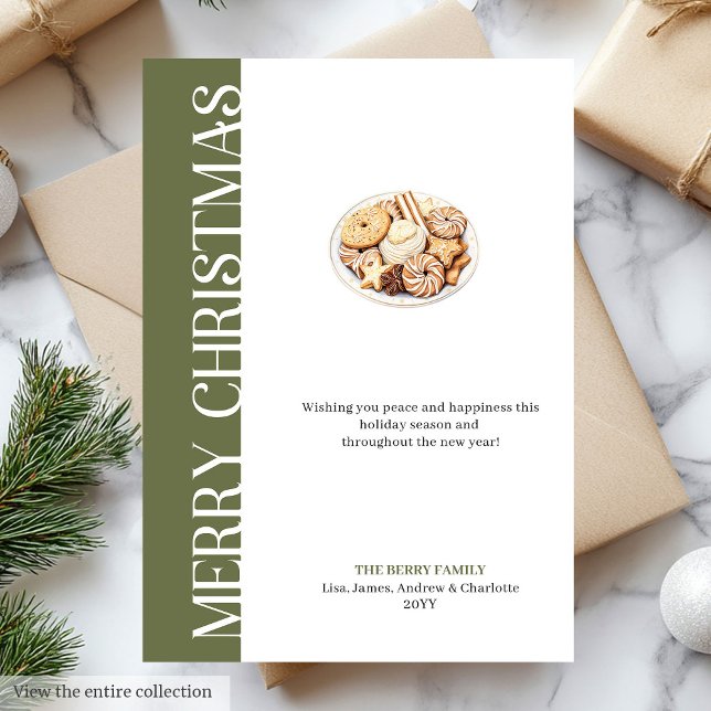 Chic Neutral Christmas Cookies Digital Greeting  Holiday Card (Chic Neutral Christmas Cookies Digital Greeting Holiday Card)