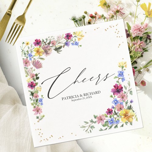 Chic Neutral Colors Boho Floral Wedding Napkins