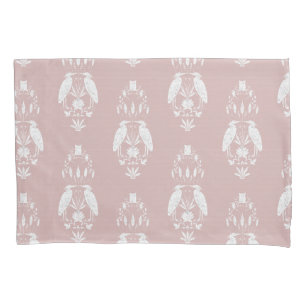 Chic neutral dusty pink Heron Heritage Revival Pillow Case