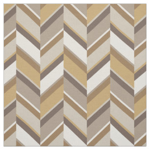 Chic neutral gold beige geometric zigzag pattern fabric