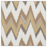 Chic neutral gold ikat tribal chevron pattern fabric
