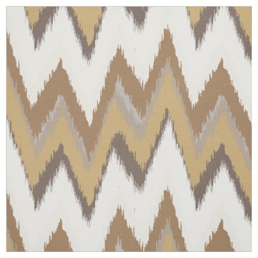 Chic neutral gold ikat tribal chevron pattern fabric