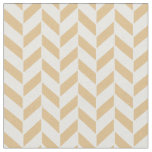 Chic neutral gold white geometric zigzag pattern fabric