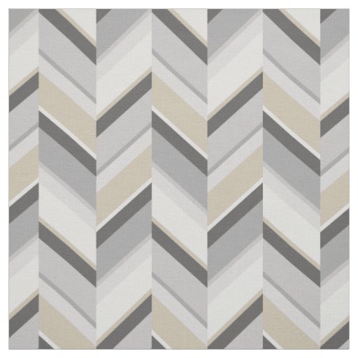 Chic neutral grey beige geometric zigzag pattern fabric