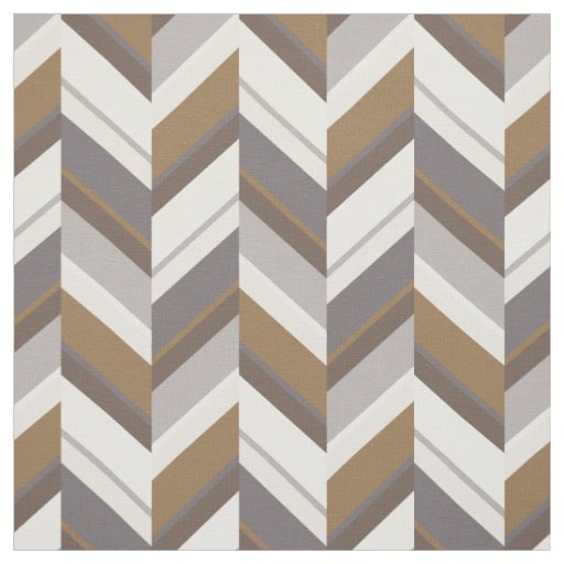 Chic neutral grey brown geometric zigzag pattern fabric