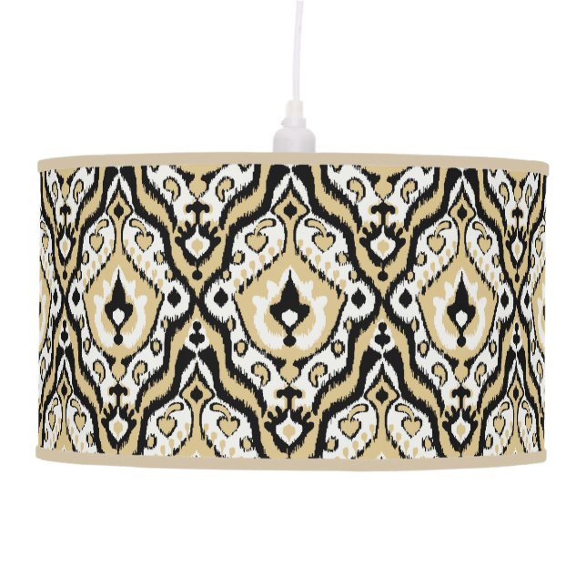 Chic neutral ikat tribal patterns ceiling lamp (Front)
