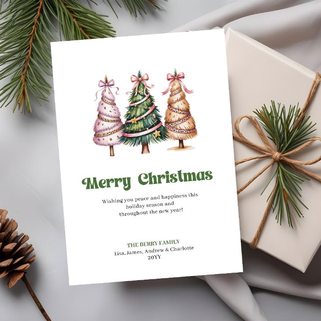 Chic Neutral Leopard Pattern Christmas Tree Card (Chic Neutral Leopard Pattern Christmas Tree Greeting)