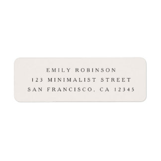 Chic neutral minimalist return address label