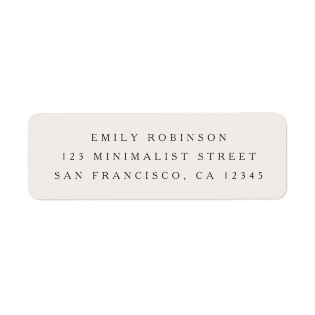 Chic neutral minimalist return address label (Front)