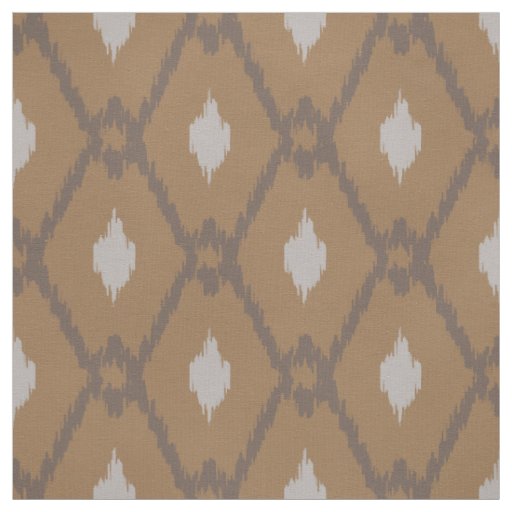 Chic neutral taupe brown ikat diamond pattern fabric