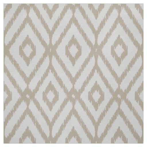 Chic neutral taupe grey ikat diamond pattern fabric | Zazzle