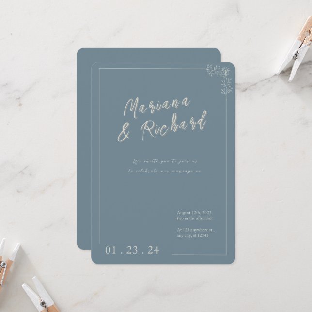 Chic Neutral Wedding Invitation  (Front/Back In Situ)