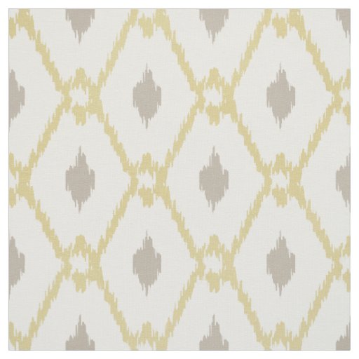 Chic neutral yellow taupe ikat diamond pattern fabric