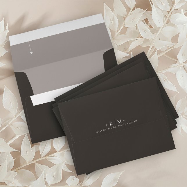 Chic Neutrals Stars Charcoal/Taupe ID1020 Envelope (Creator Uploaded)
