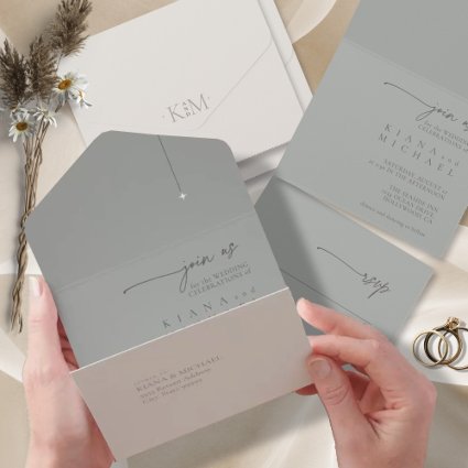 Chic Neutrals Wedding Bone/Sage Gray ID1020