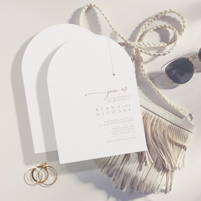 Chic Neutrals Wedding Powder Arch ID1020 Invitation (Creator Uploaded)