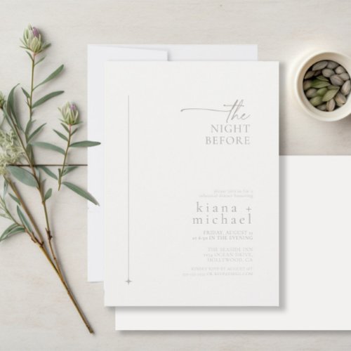 Chic Neutrals Wedding Rehearsal Powder ID1020 Invitation