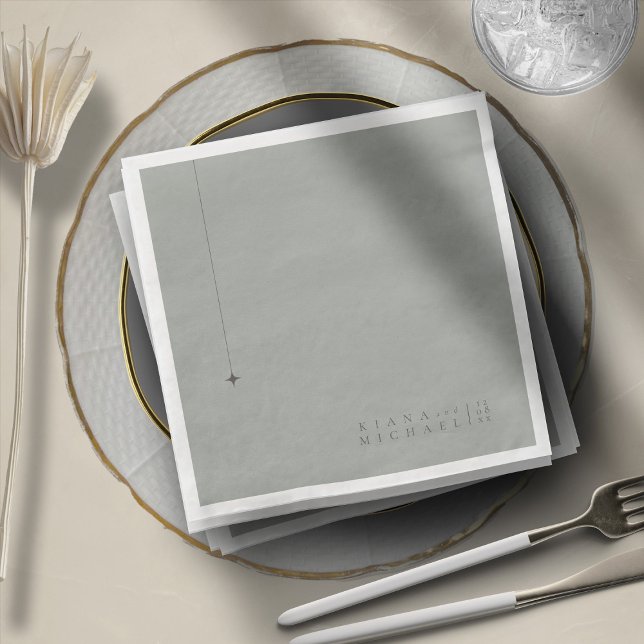 Chic Neutrals Wedding Sage Gray ID1020 Paper Dinner Napkins (Creator Uploaded)