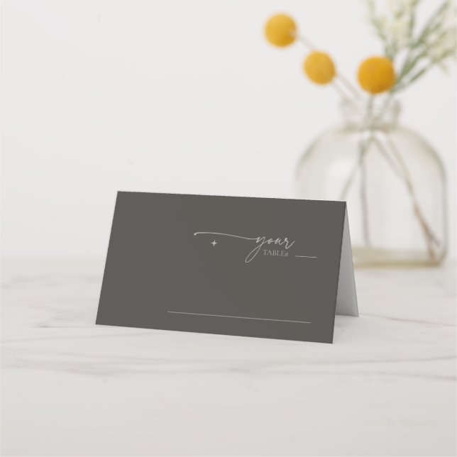 Chic Neutrals Wedding Table Charcoal ID1020 Place Card (Front)