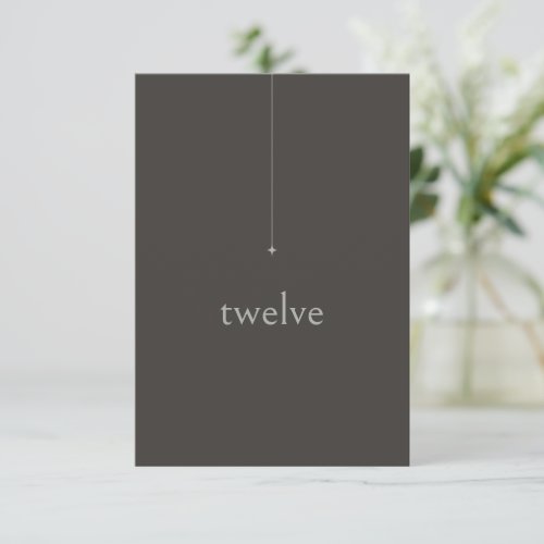 Chic Neutrals Wedding Table Number Charcoal ID1020