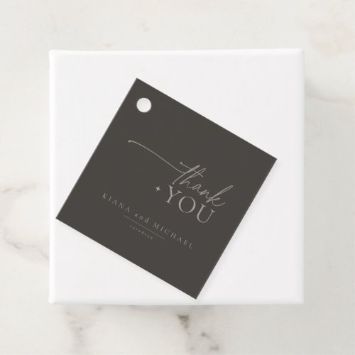 Chic Neutrals Wedding Thank You Charcoal ID1020 Favor Tags