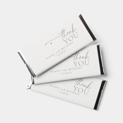 Chic Neutrals Wedding Thank You Powder ID1020 Hershey Bar Favors