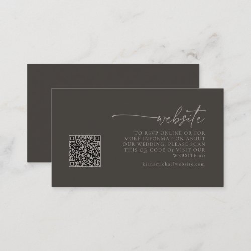 Chic Neutrals Wedding  Website Charcoal ID1020 Enclosure Card