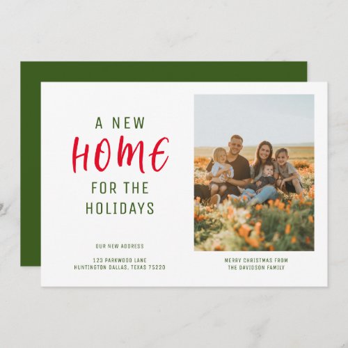 Chic New Home for the Holidays  Modern Photo Holiday Card