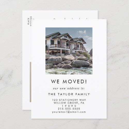 Chic New Home Photo Weve Moved Moving Announcemen Announcement Postcard