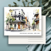 Chic New Orleans Louisiana Watercolor Travel