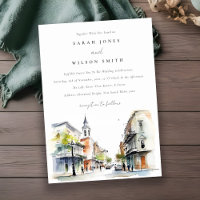 Chic New Orleans Louisiana Watercolor Wedding