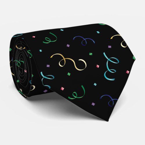 Chic New Years Eve Colorful Party Confetti Neck Tie