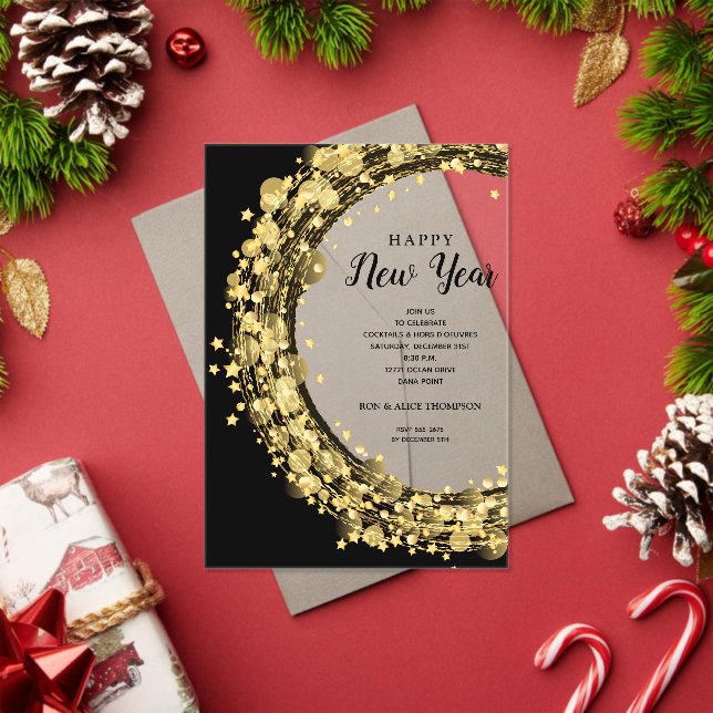 Chic New Year's Eve Party Acrylic Invitations (Insitu (Holiday))