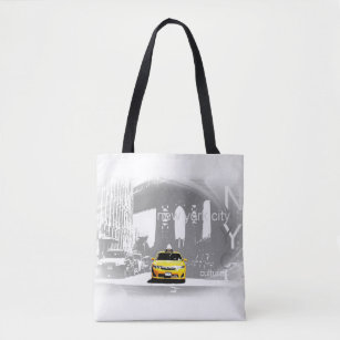 Chic New York City Nyc Brooklyn Bridge Yellow Taxi Tote Bag