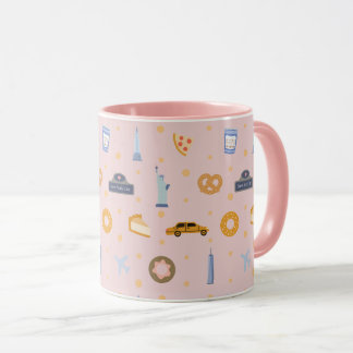 Chic New York City Pattern Blush Pink Mug