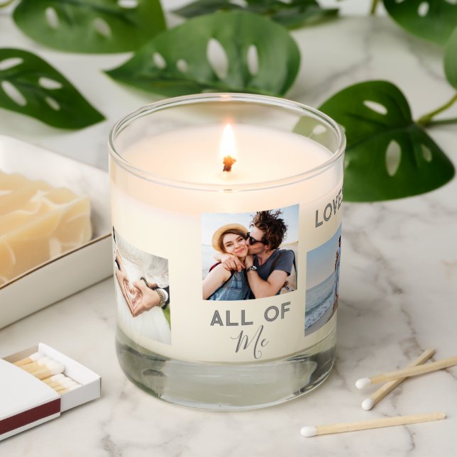 Chic Newly Weds Couple Boyfriend Girlfriend Photo  Scented Candle (Lit)