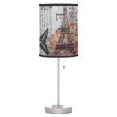 chic newspaper print french Paris Eiffel Tower Table Lamp (Left)