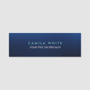 Chic Night Blue Elegant Professional Name Tag