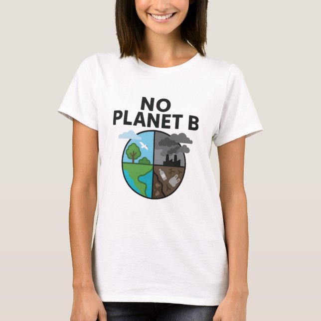 Chic No Planet B Tee for Eco Conscious Women (Front)