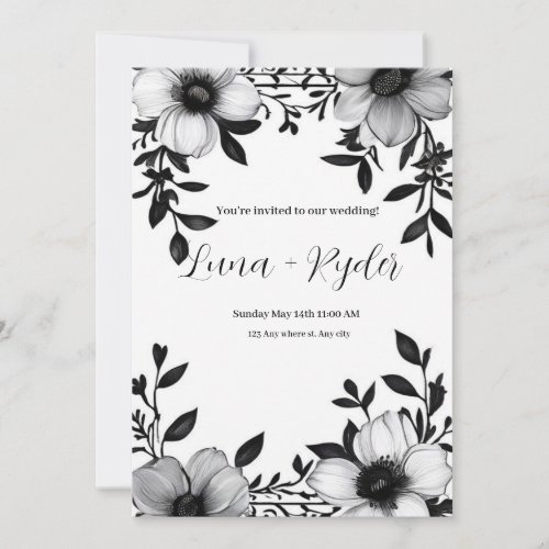 Chic Noir Affair A Modern Love Story Invitation