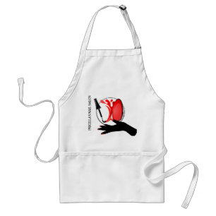 Chic Noir Nail Technician swirly red nails Adult Apron