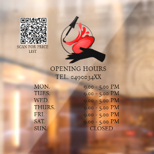 Chic Noir Nail Technician Window Window Cling