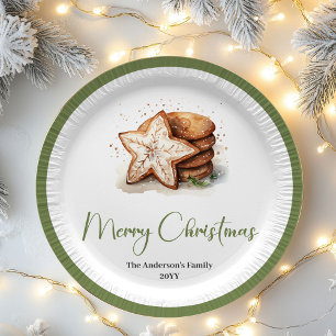 Chic Nordic Christmas Personalized Name Family Paper Plates